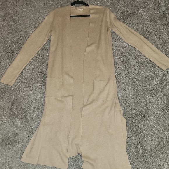 Women's Tan Long Cardigan - Picture 1 of 10